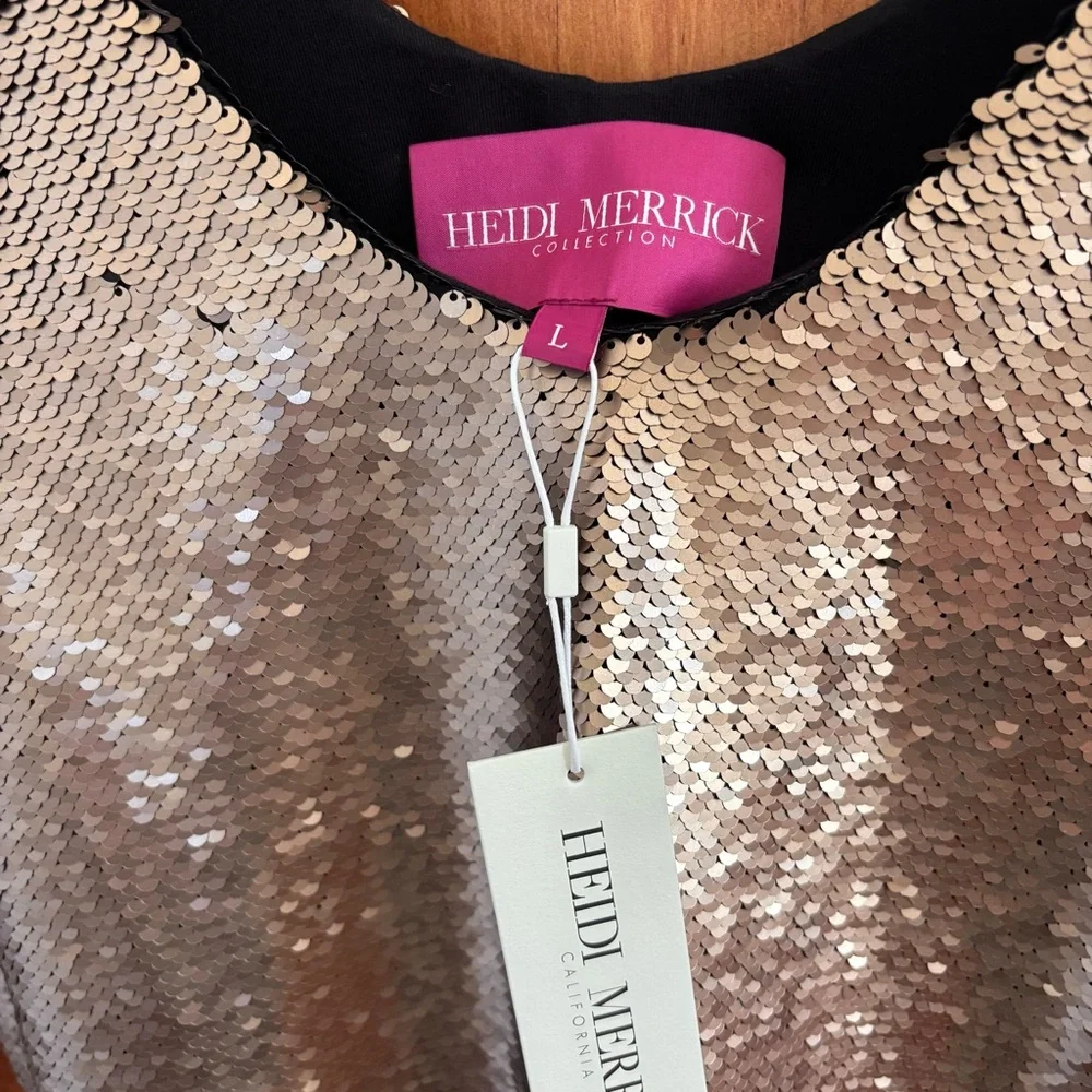 Heidi Merrick Sequin Ella Tank Top Bronze NWT - Picture 7 of 11